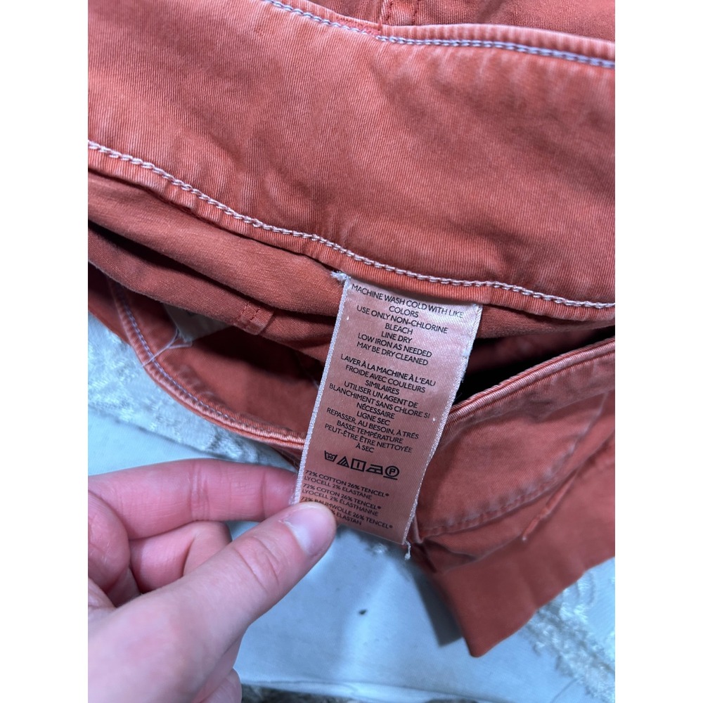 Pilcro Anthropologie Rust Orange Wide Leg High Rise Utility Pant 26 Fall Boho - Picture 9 of 10